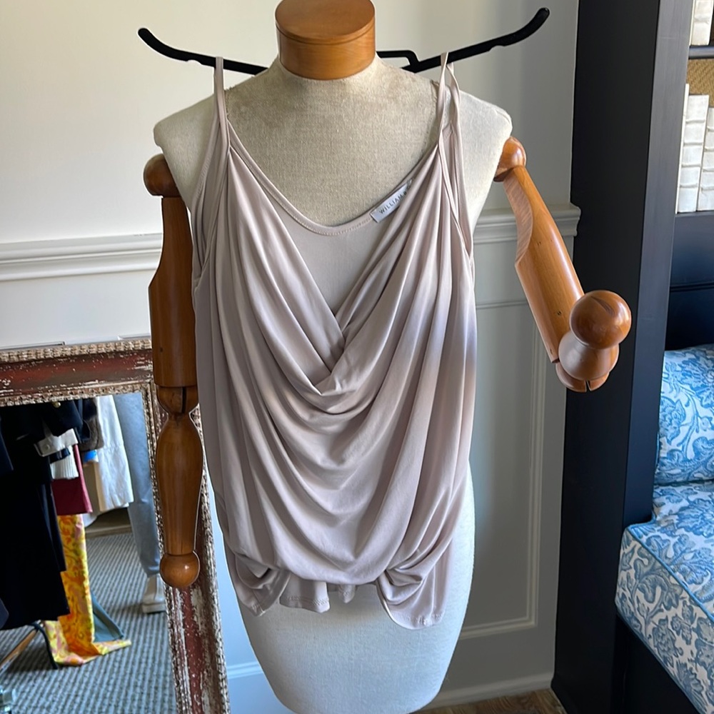 Drapery spaghetti strap modal top